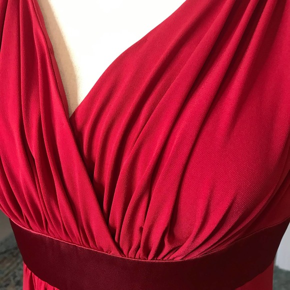 David's Bridal Red Maxi Dress, Size 10 - Picture 3 of 5
